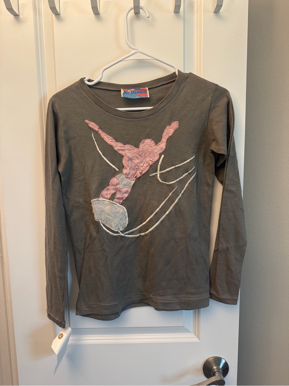 Mr. Freedom Gray Tee with Pink Appliqué Detail